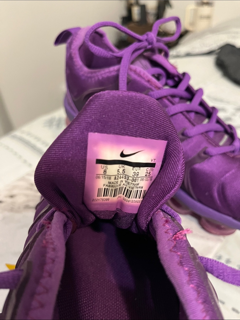 Nike Women's Purple Athletic Sneakers with Air-Style Cushioning - Picture 4 of 5